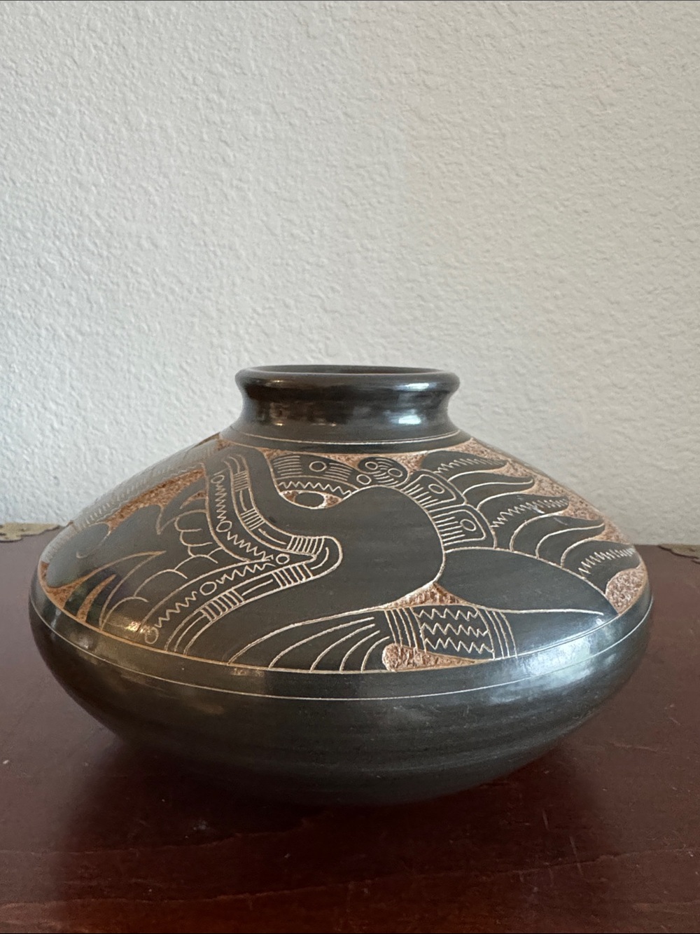 Handcrafted Black and Brown Decorative Ceramic Vase - Home Art